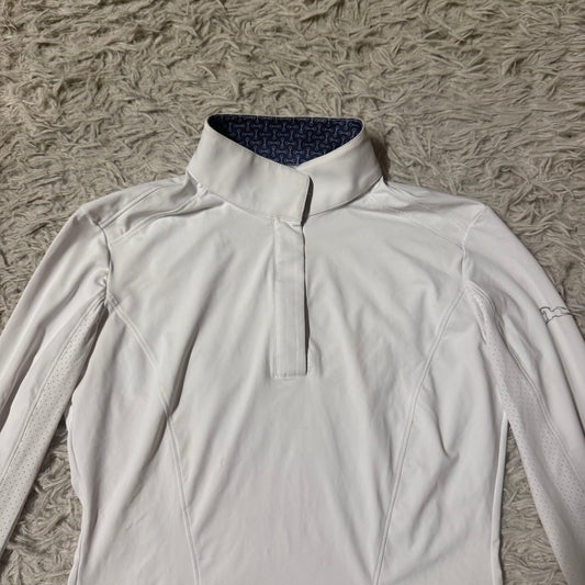 Women’s Small White RJ Classics Long Sleeve Horseback Riding Show Shirt