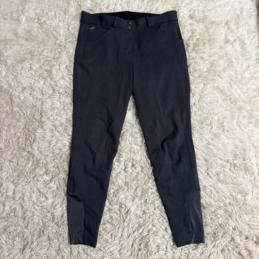Women’s Size 36L Grey Smartpak Knee Patch Horseback Riding Breeches