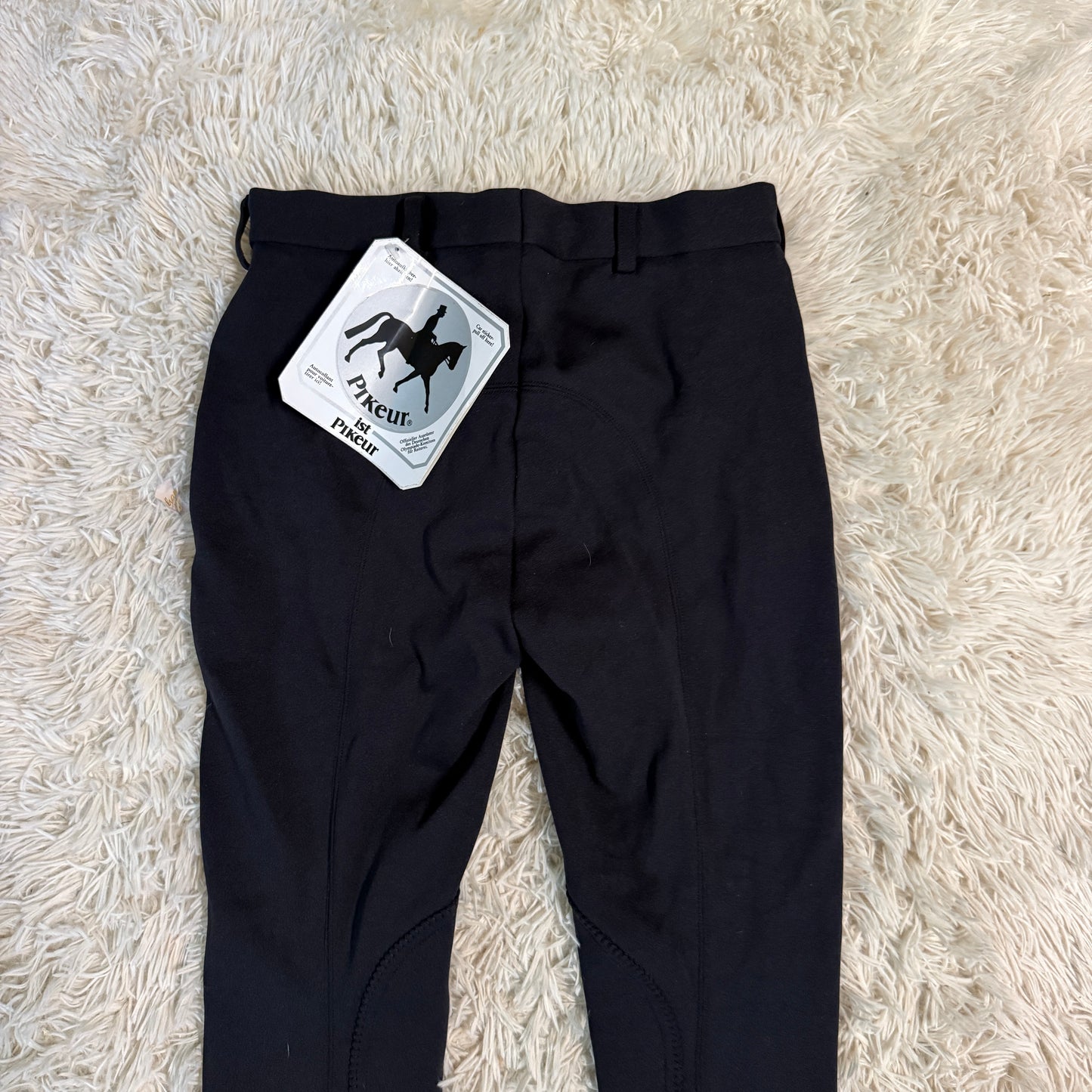New Child’s Size 16R Black Pikeur Knee Patch Horseback Riding Breeches