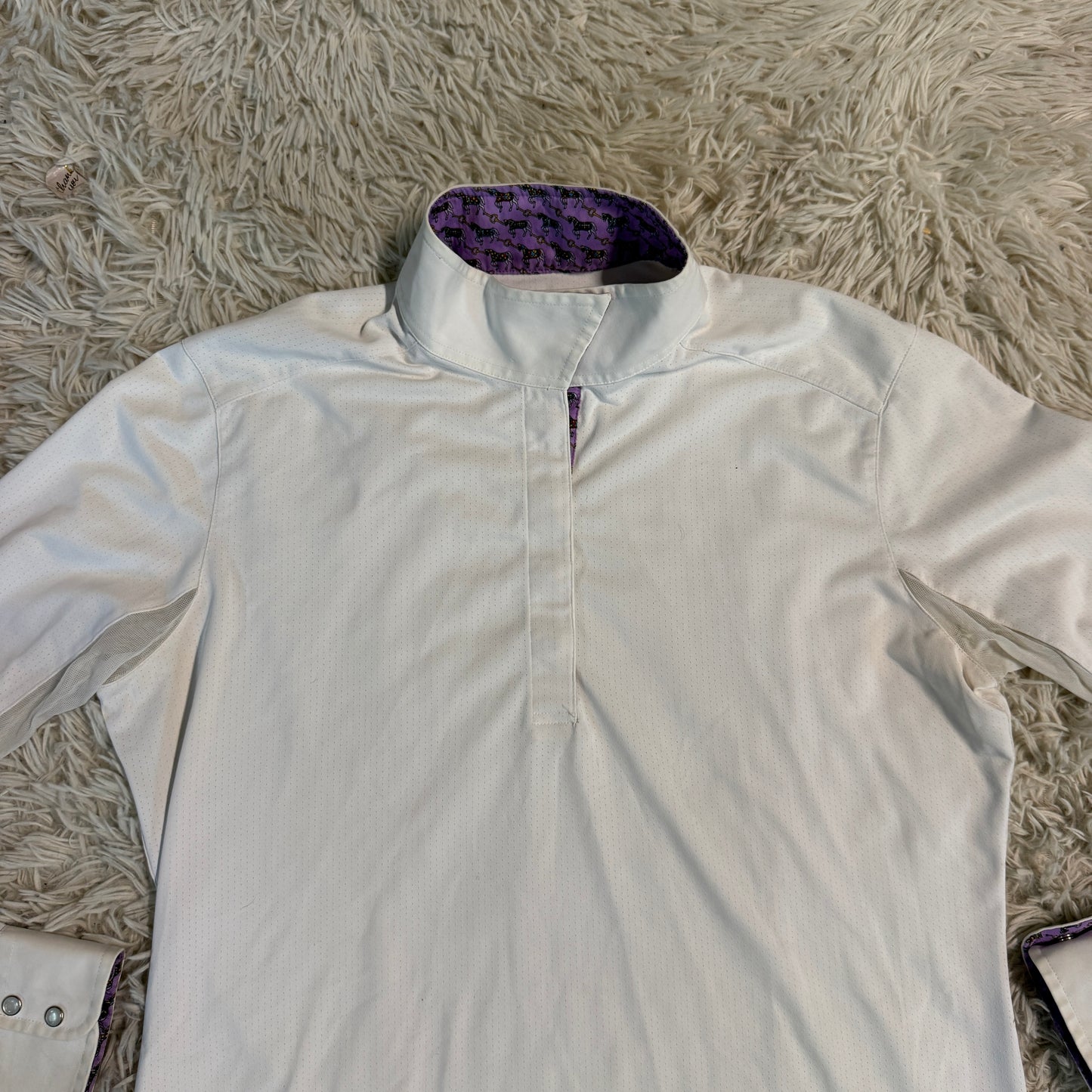 Women’s Large White Essex Classics Long Sleeve Horseback Riding Show Shirt