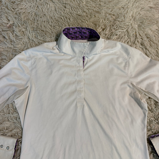 Women’s Large White Essex Classics Long Sleeve Horseback Riding Show Shirt