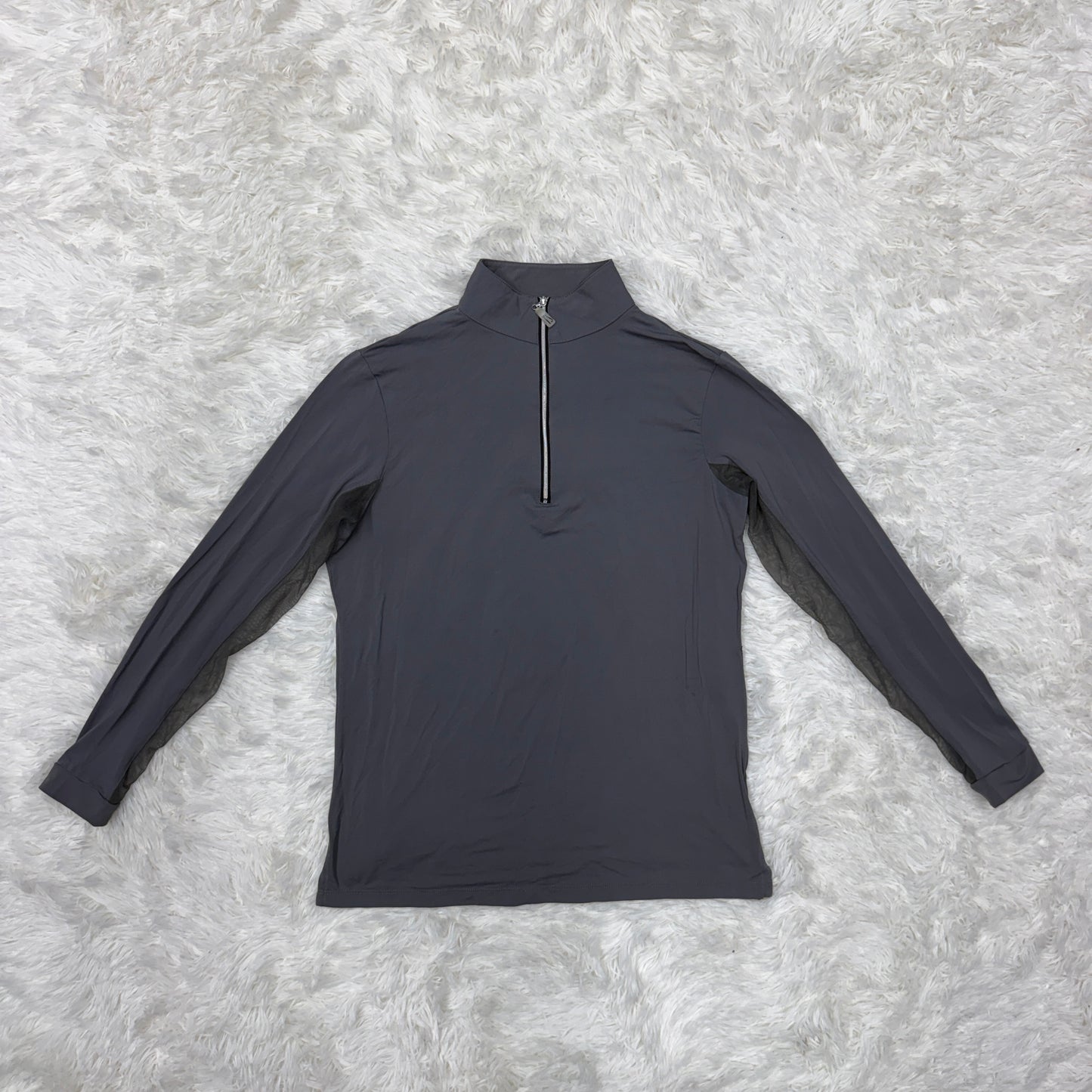 Women’s Medium Grey Tailored Sportsman Long Sleeve Horseback Riding Sunshirt