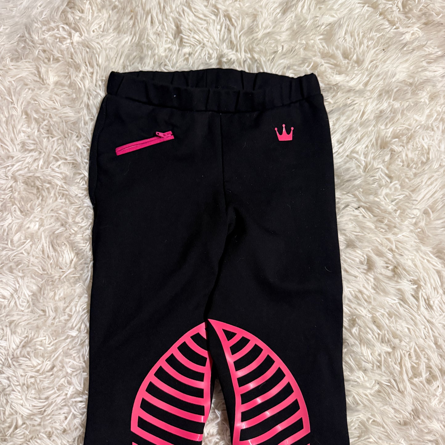 Child’s Size 8R Black HR Farm Knee Patch Horseback Riding Breeches