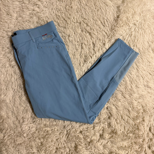 Women’s Size 32R Blue B Vertigo Knee Patch Horseback Riding Breeches