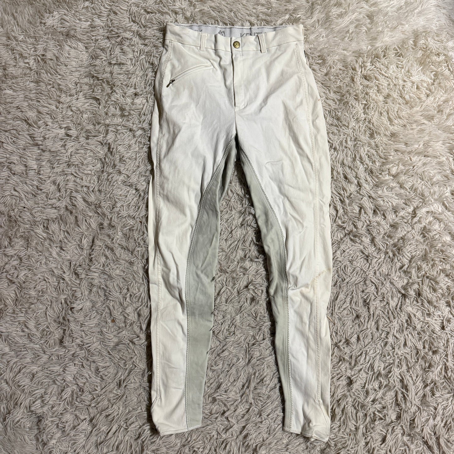 Women’s Size 24R White Kentucky Full Seat Horseback Riding Breeches