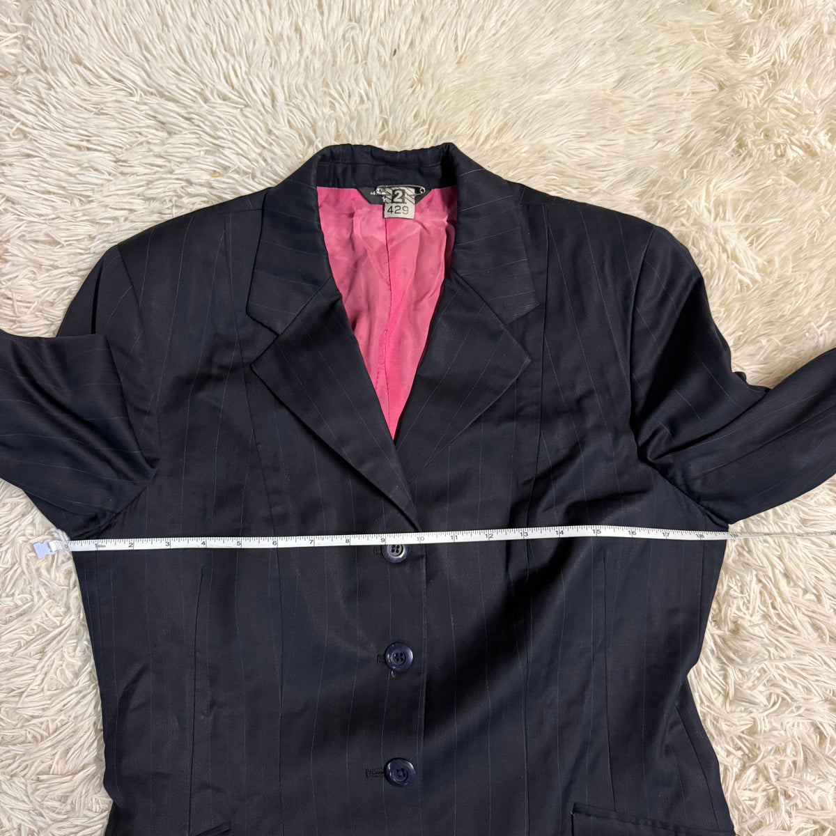 Women’s Size 14T Slim Navy Striped Grand Prix Horseback Riding Show Coat
