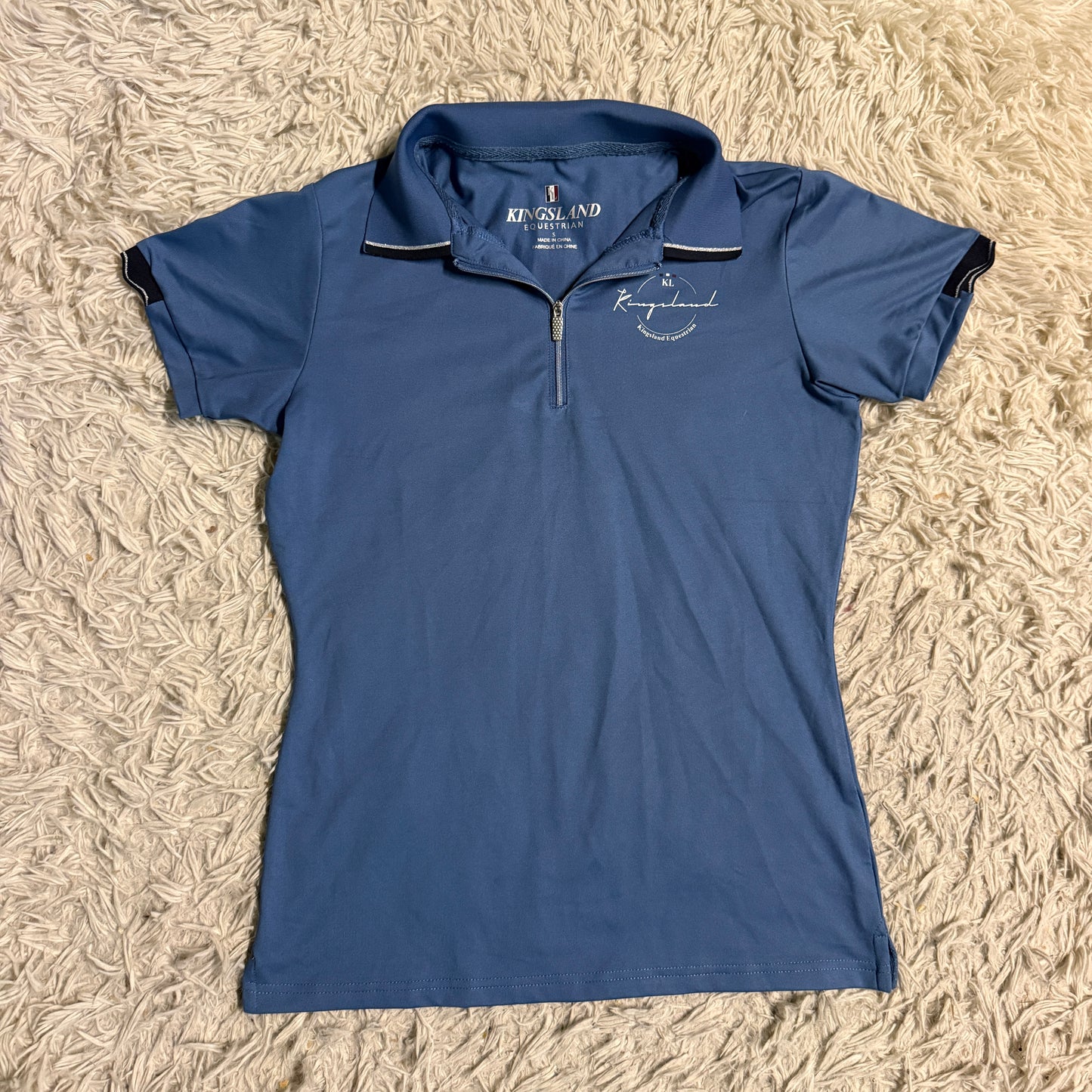 Women’s Small Blue Kingsland Short Sleeve Horseback Riding Sunshirt