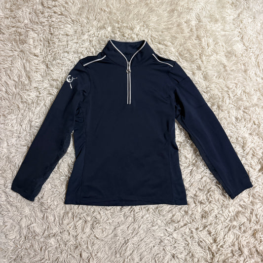 Child’s Large Navy Chestnut Bay Long Sleeve Horseback Riding Sunshirt