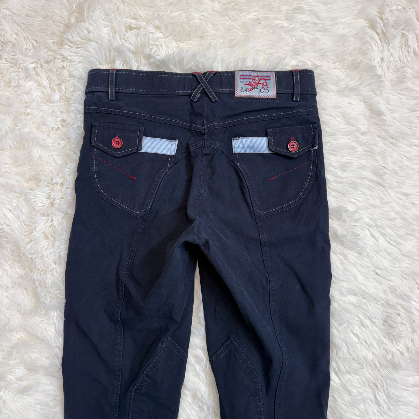 Women’s Size IT38 Navy Esperado Knee Patch Horseback Riding Breeches