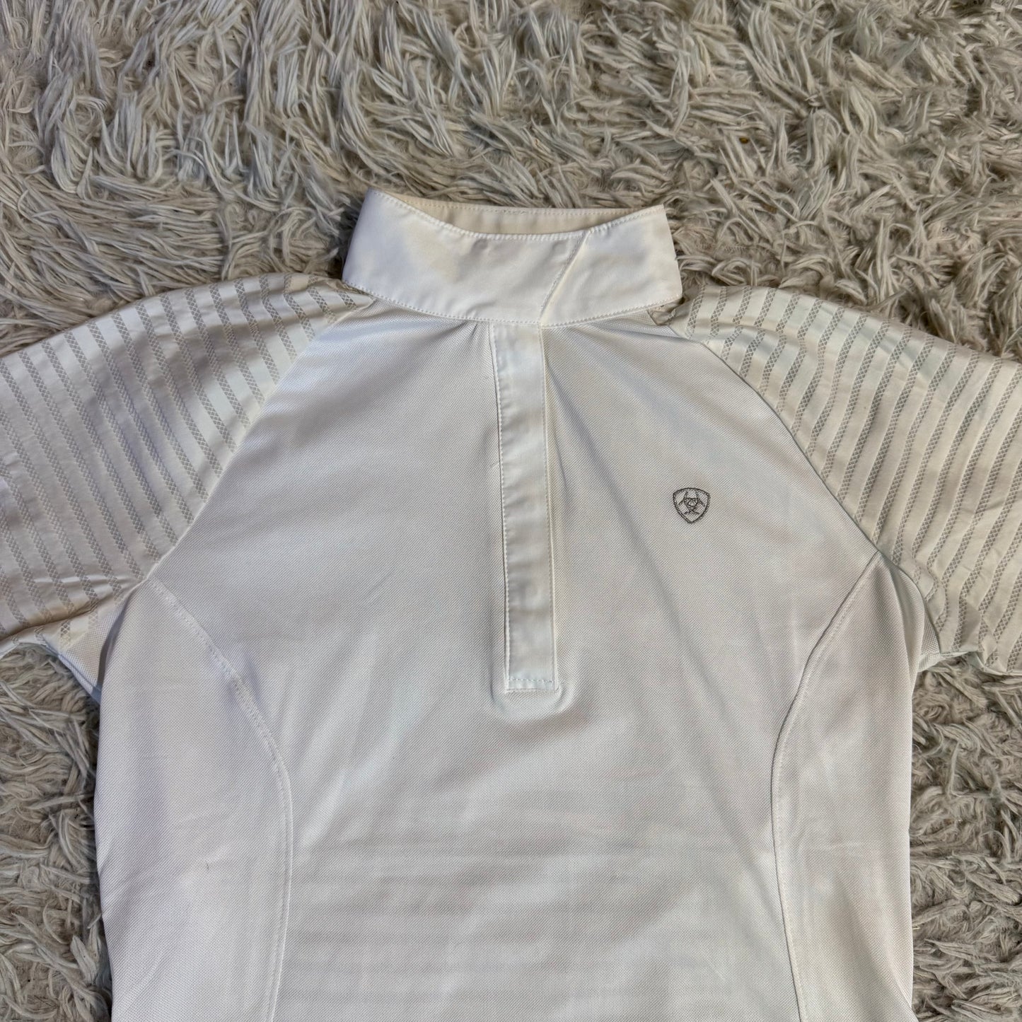 Women’s S White Ariat Short Sleeve Horseback Riding Show Shirt