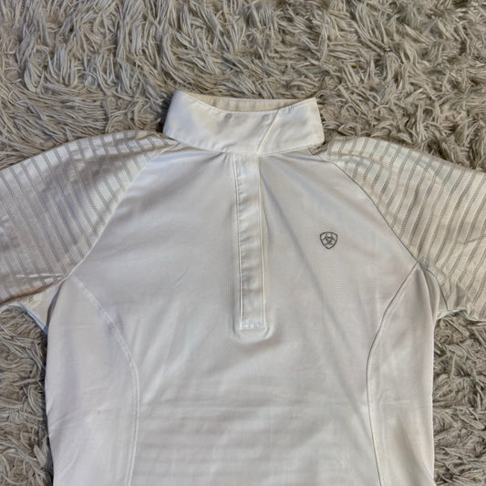Women’s S White Ariat Short Sleeve Horseback Riding Show Shirt