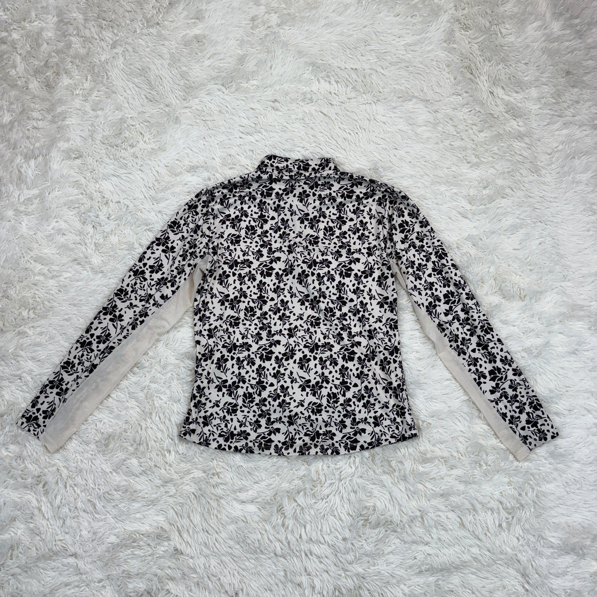 Women’s Large Black/White Floral The American Outdoorsman Long Sleeve Horseback Riding Sunshirt