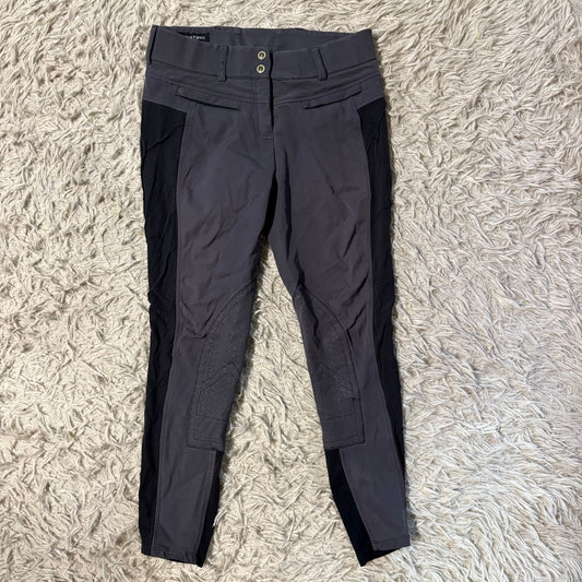 Women’s Size 26R Grey/Black Ariat Knee Patch Horseback Riding Breeches