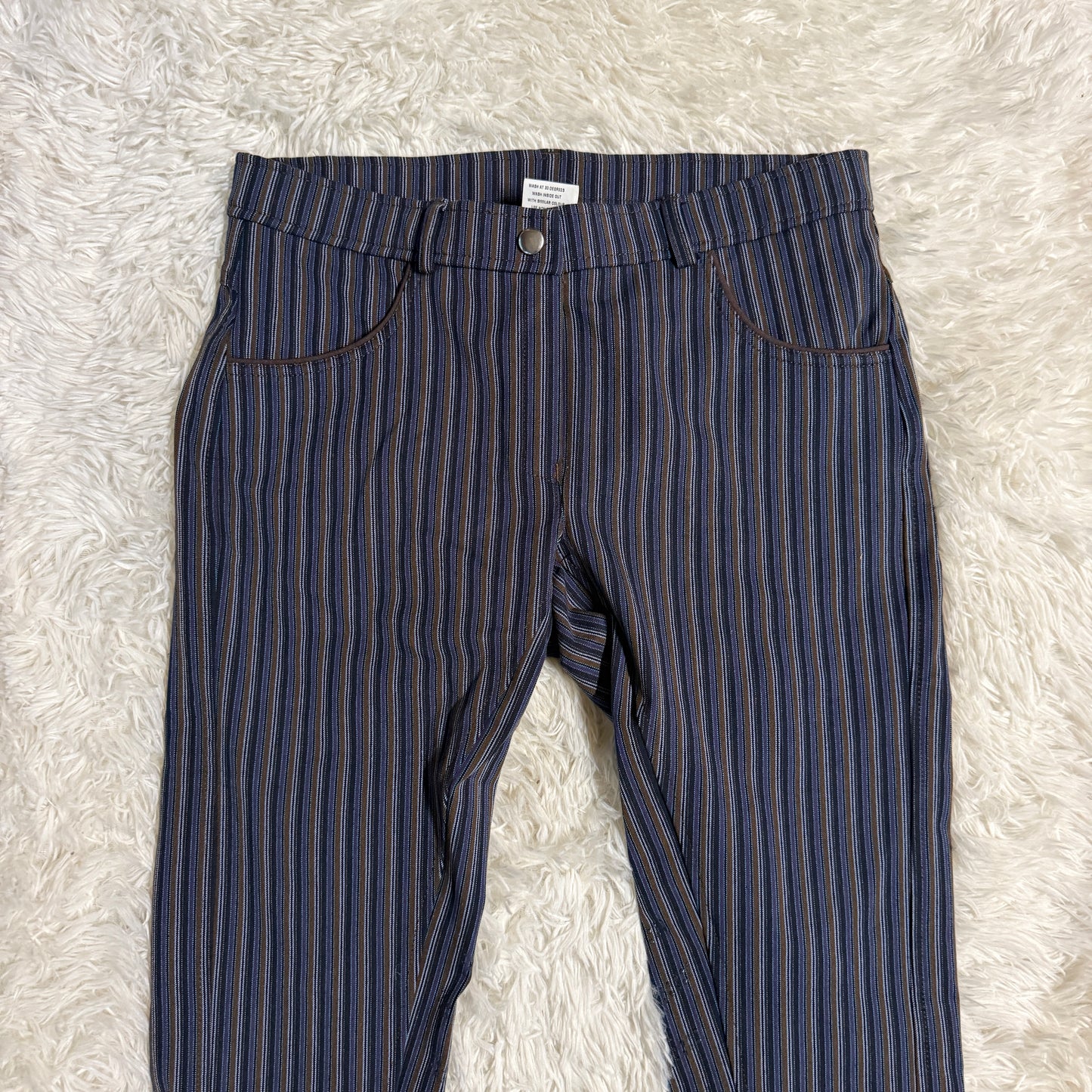 Women’s Size 28R Navy Striped Knee Patch Horseback Riding Breeches