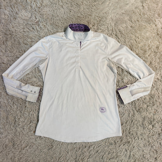 Women’s Large White Essex Classics Long Sleeve Horseback Riding Show Shirt
