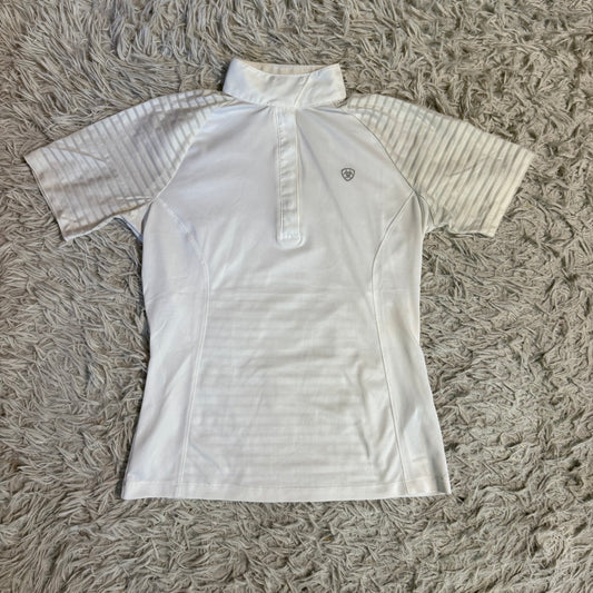 Women’s S White Ariat Short Sleeve Horseback Riding Show Shirt