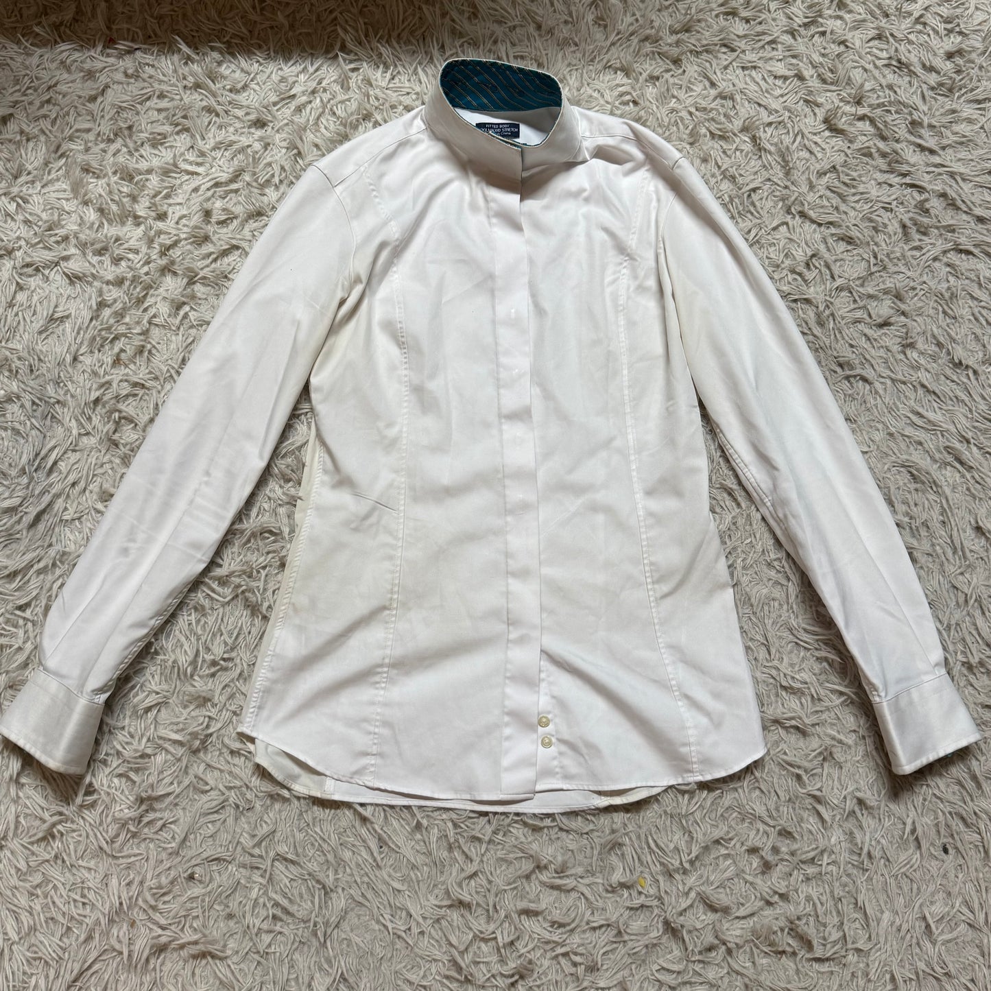 Women’s Small White Essex Classics Long Sleeve Horseback Riding Show Shirt