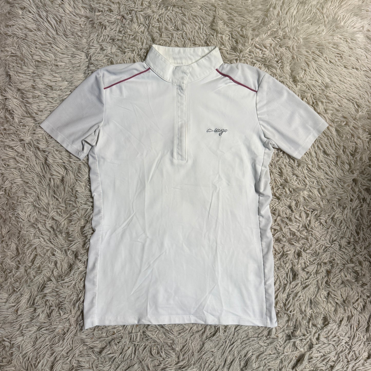 Women’s XL White Iago Short Sleeve Horseback Riding Show Shirt