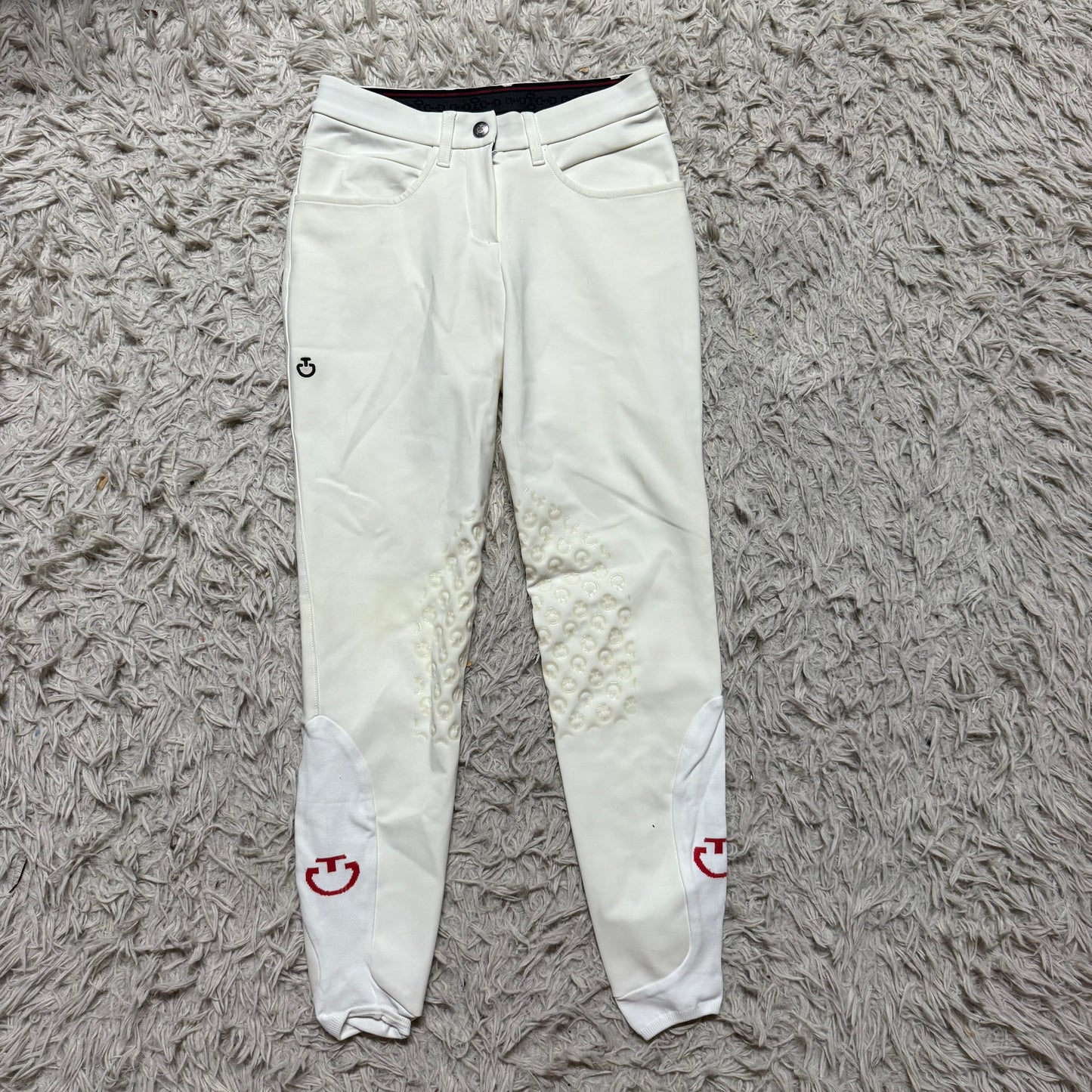 Women’s Size IT36 White Cavalleria Toscana Knee Patch Horseback Riding Breeches