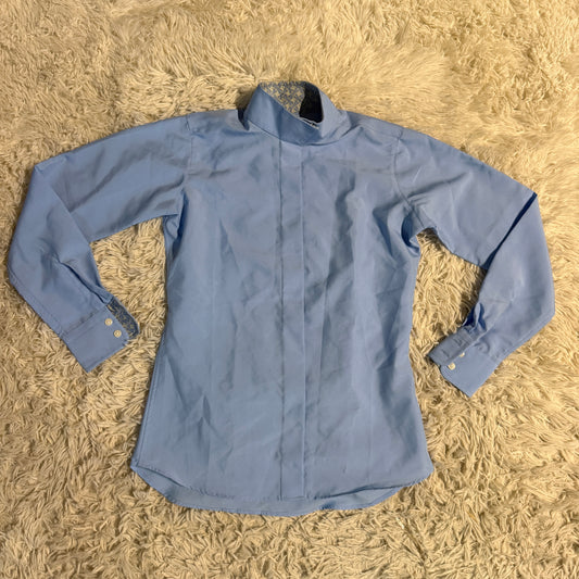 Child’s Size 12 Blue Essex Classics Long Sleeve Horseback Riding Show Shirt