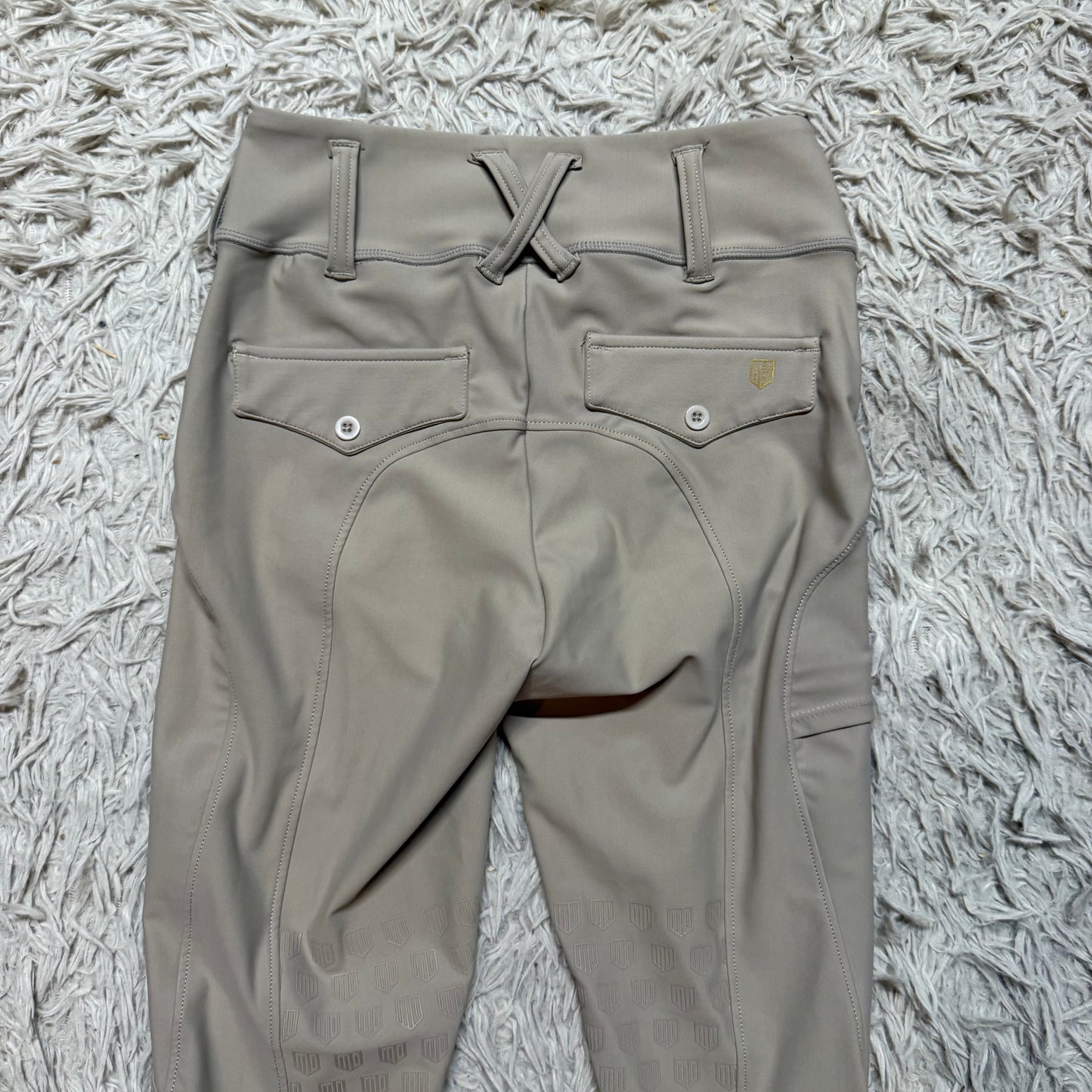 Women’s XS Tan Maya Delorez Knee Patch Horseback Riding Breeches