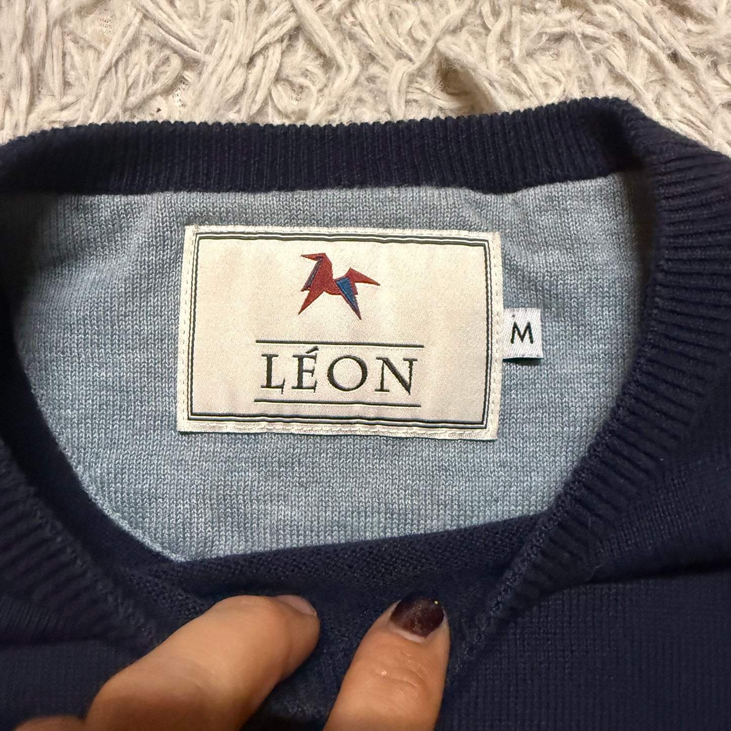 Women’s Medium Navy Leon Long Sleeve Horseback Riding Sweater