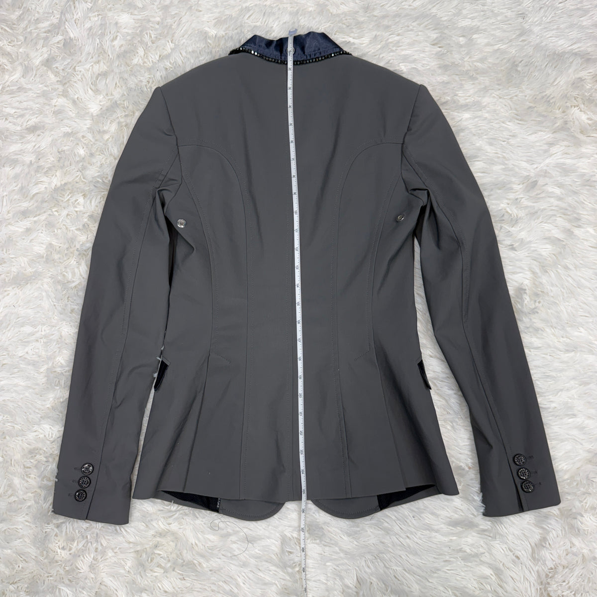 Women’s IT38 Grey/Navy Equiline Commessa X-Cool Horseback Riding Show Coat