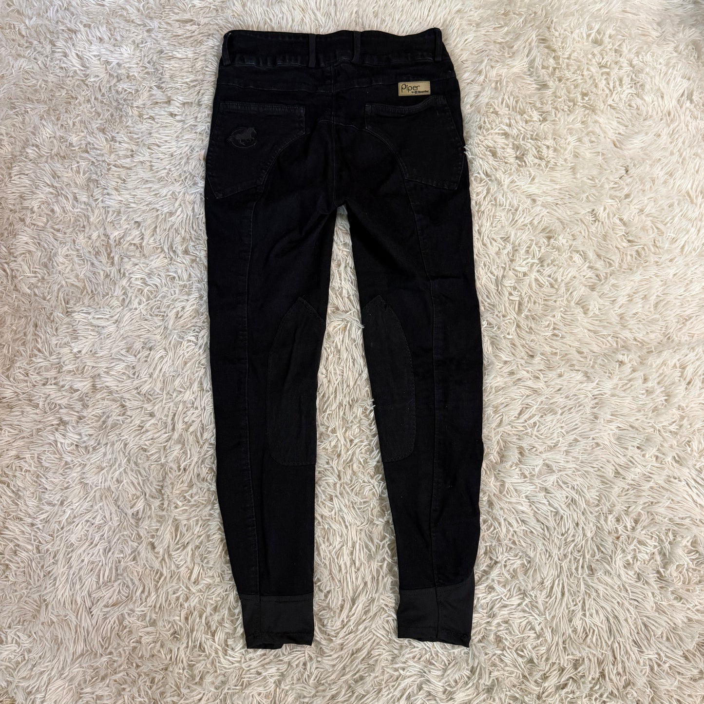 Women’s Size 28R Black Smartpak Piper Knee Patch Horseback Riding Breeches