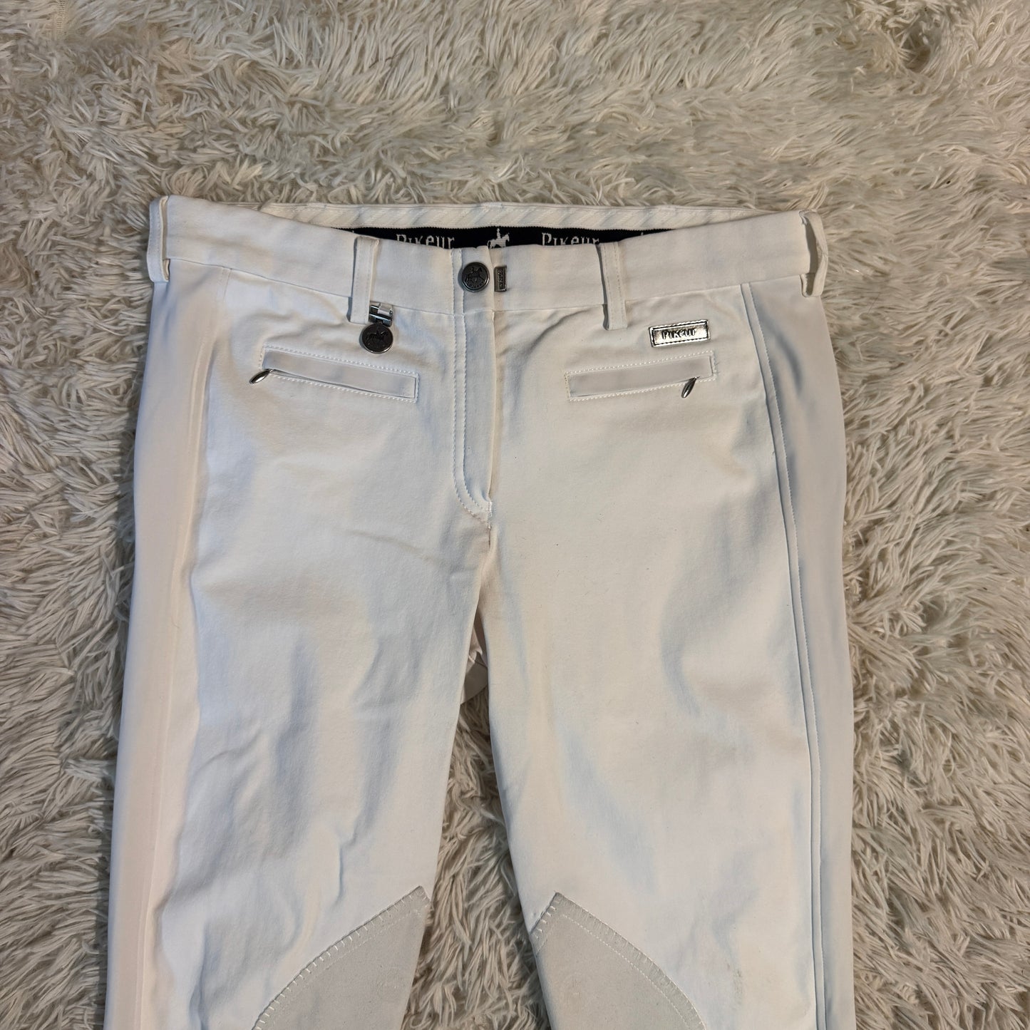 Women’s Size 28R White Pikeur Knee Patch Horseback Riding Breeches