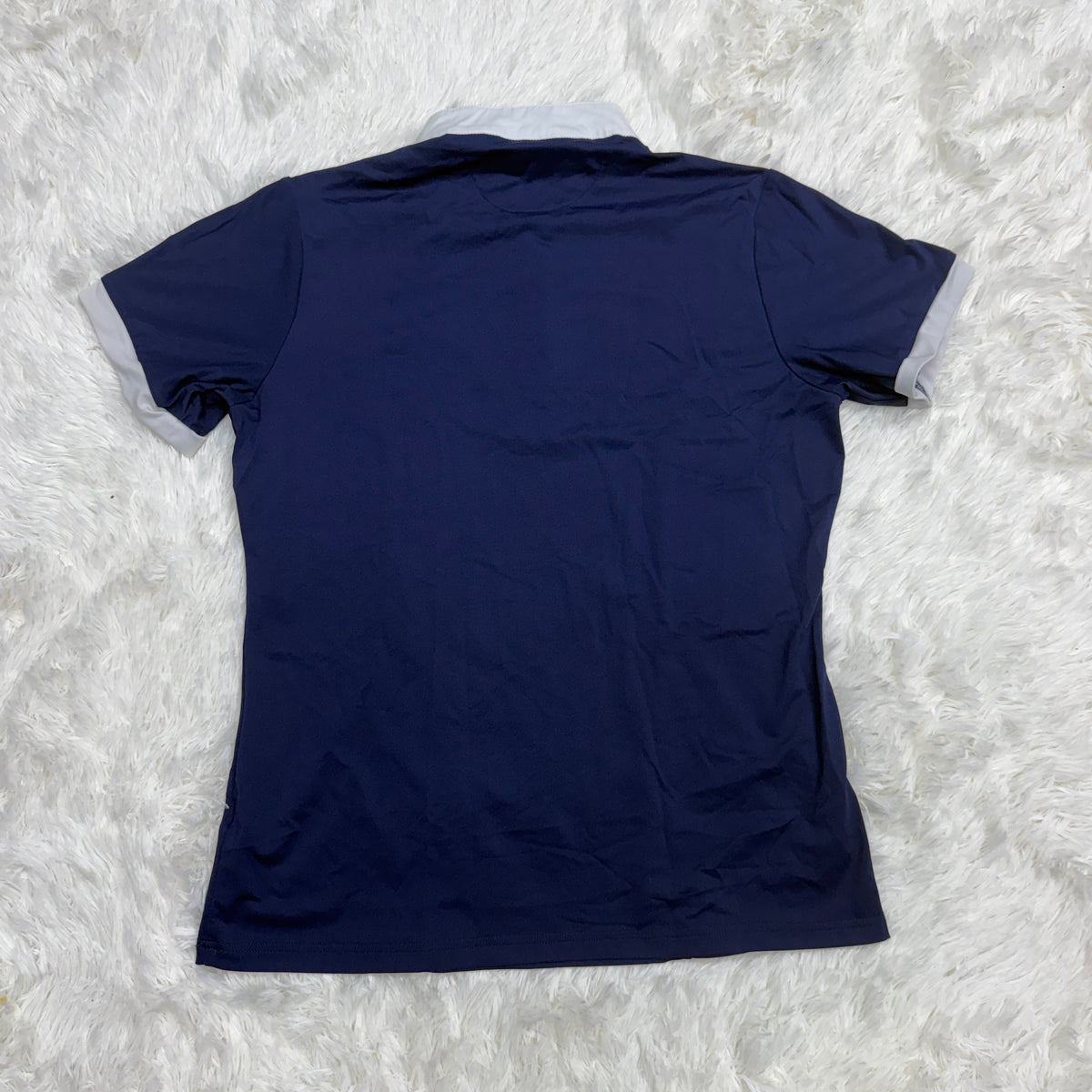 Women’s Large Navy HR Farm Short Sleeve Horseback Riding Show Shirt