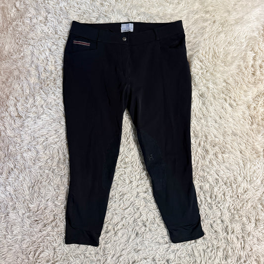 Women’s Size 38R Black Smartpak Hadley Knee Patch Horseback Riding Breeches