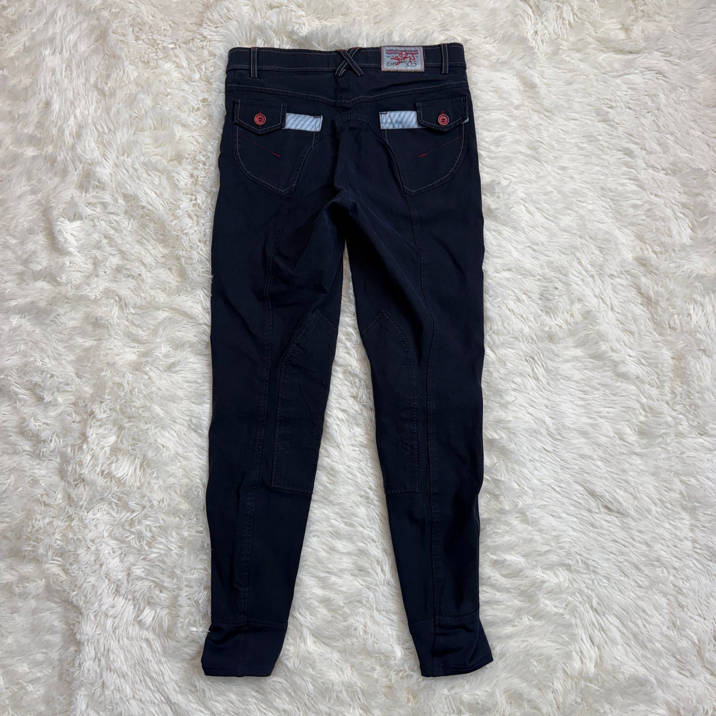 Women’s Size IT38 Navy Esperado Knee Patch Horseback Riding Breeches