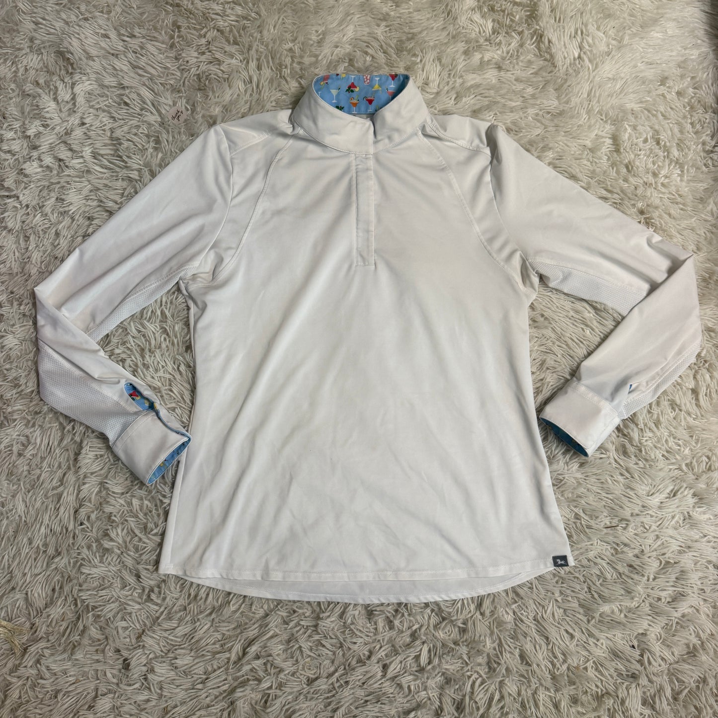 Women’s Large White RJ Classics Long Sleeve Horseback Riding Show Shirt