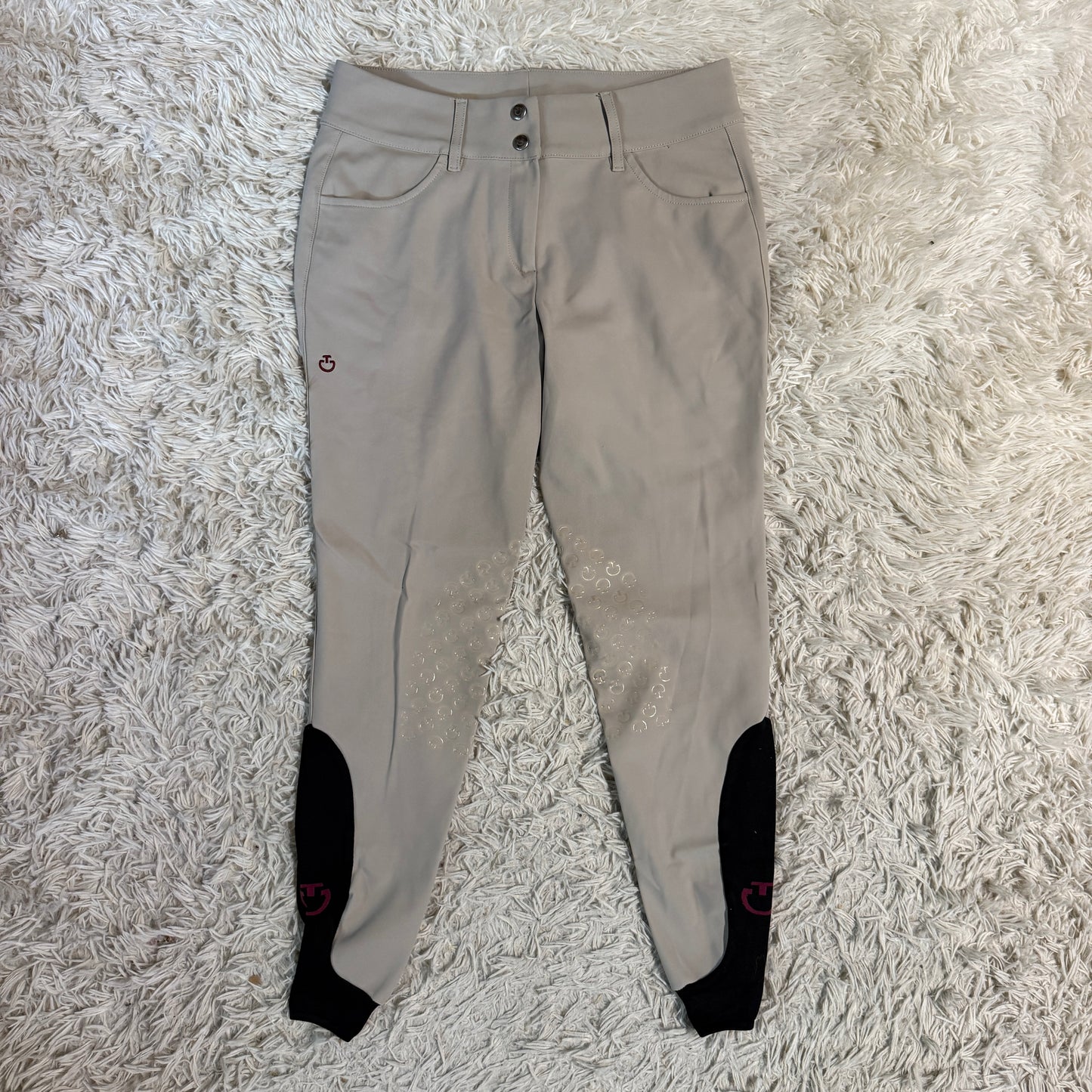 Women’s Size IT46 Tan Cavalleria Toscana Knee Patch Horseback Riding Breeches