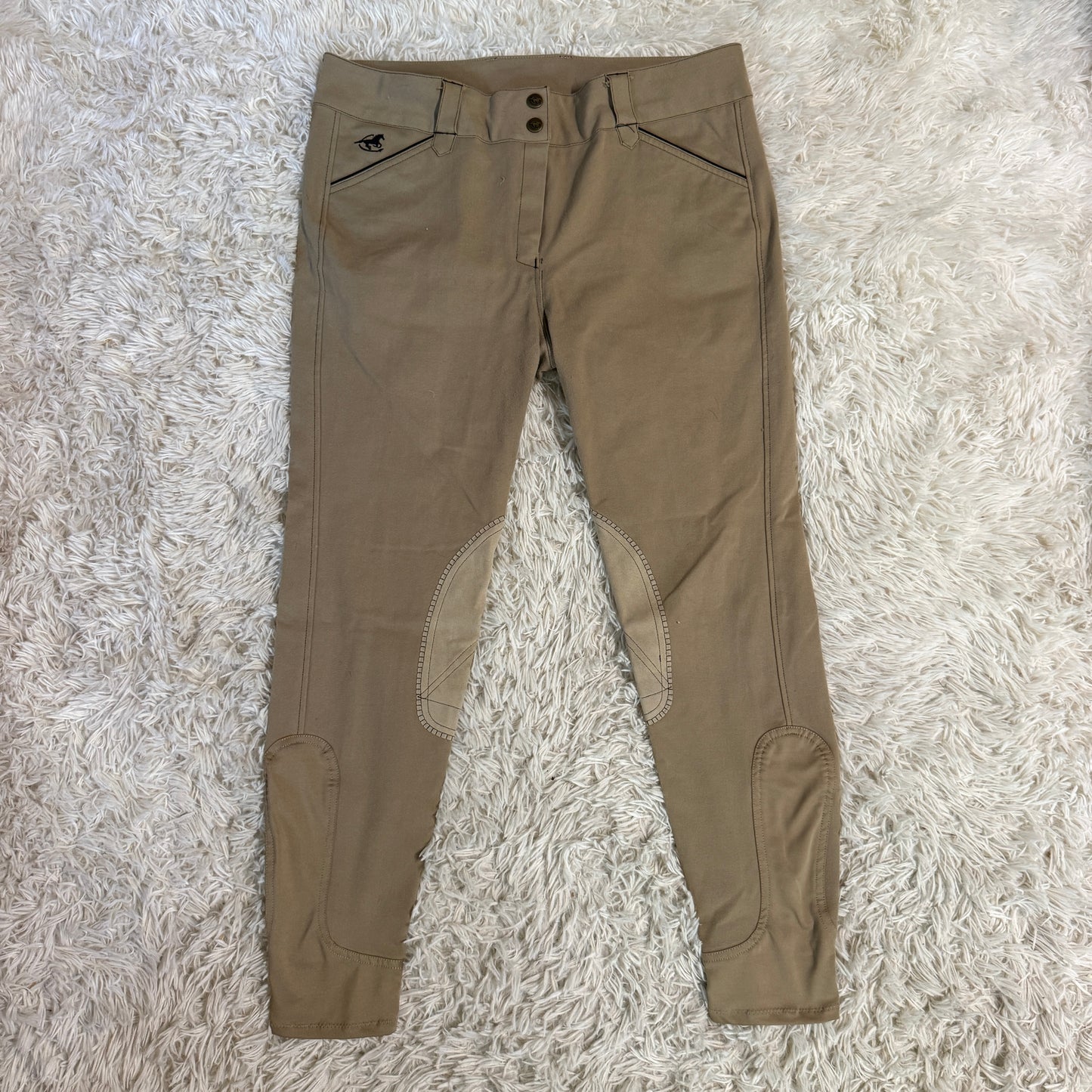 Women’s Size 34L Tan Smartpak Piper Knee Patch Horseback Riding Breeches