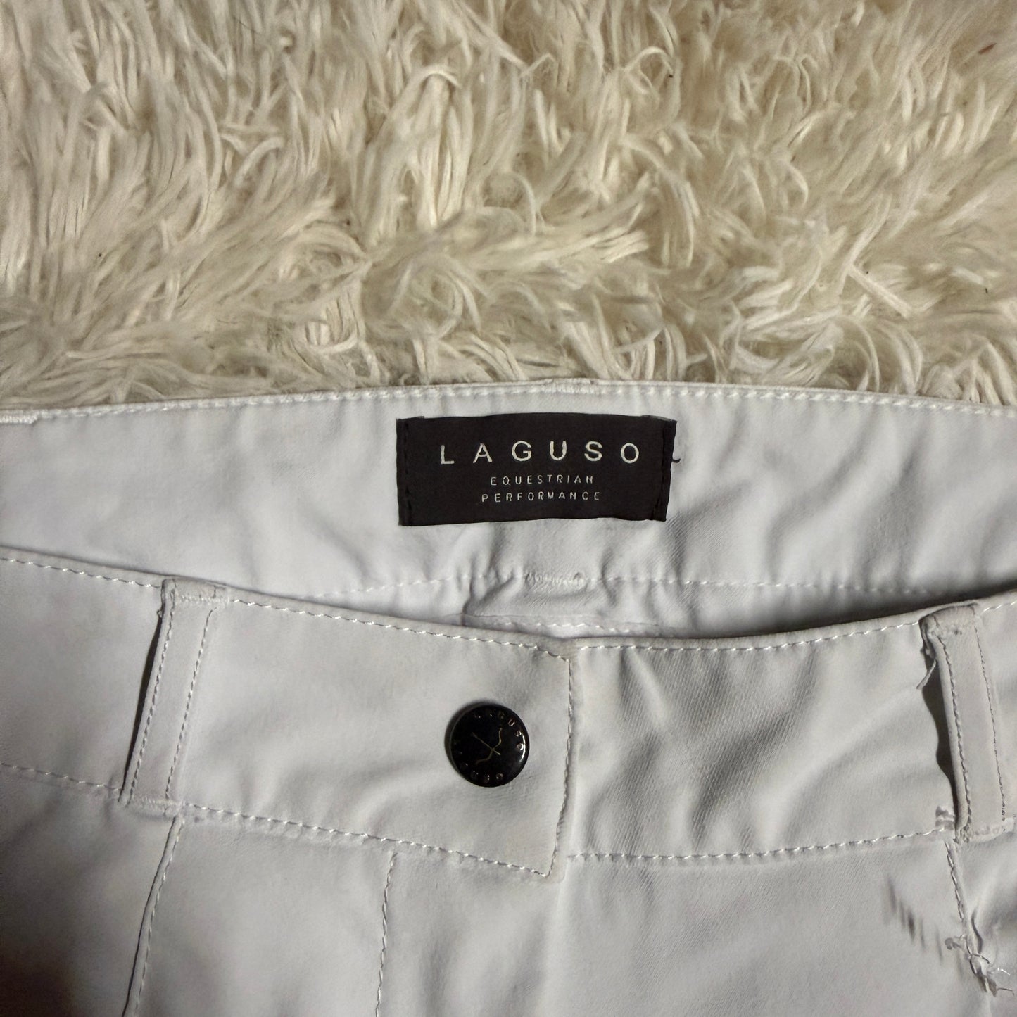 Women’s Medium White Laguso Knee Patch Horseback Riding Breeches
