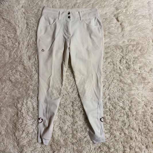 Women’s Size IT44 White Cavalleria Toscana Knee Patch Horseback Riding Breeches