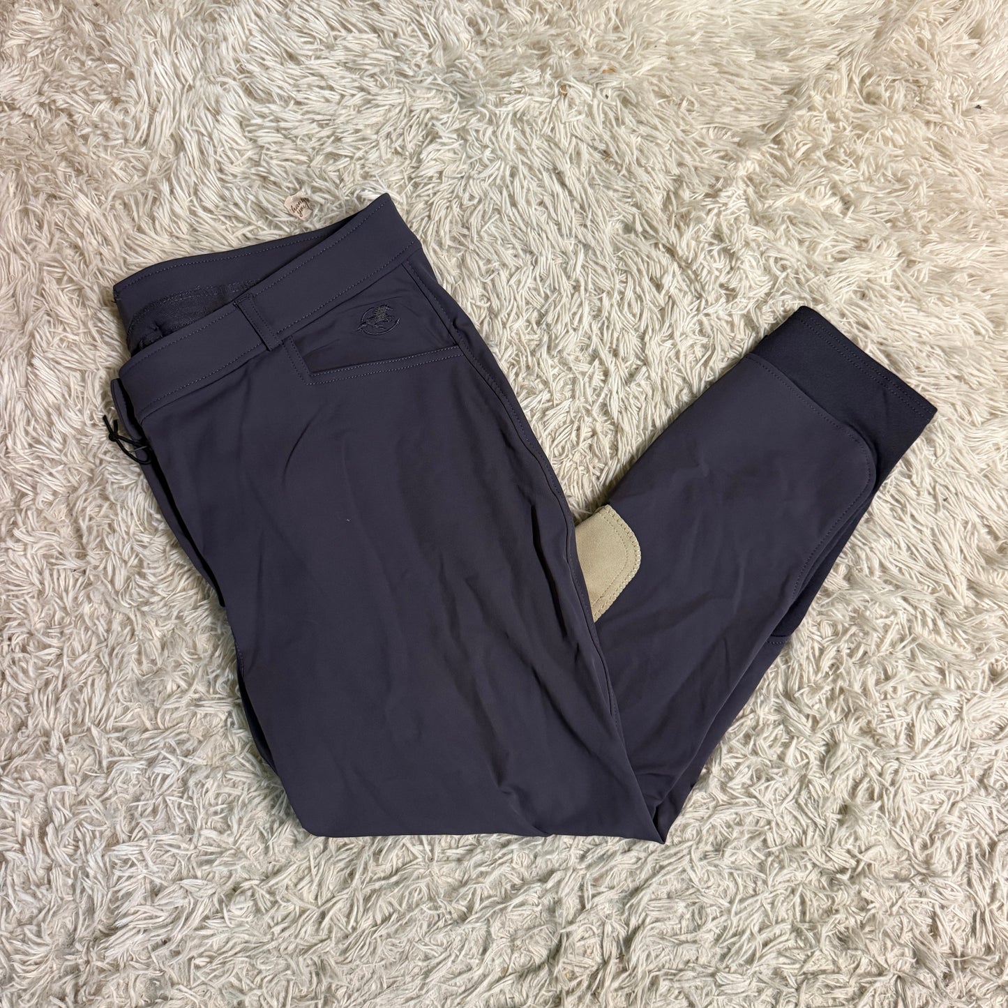 Women’s Size 38R Grey Smartpak Hadley Knee Patch Horseback Riding Breeches