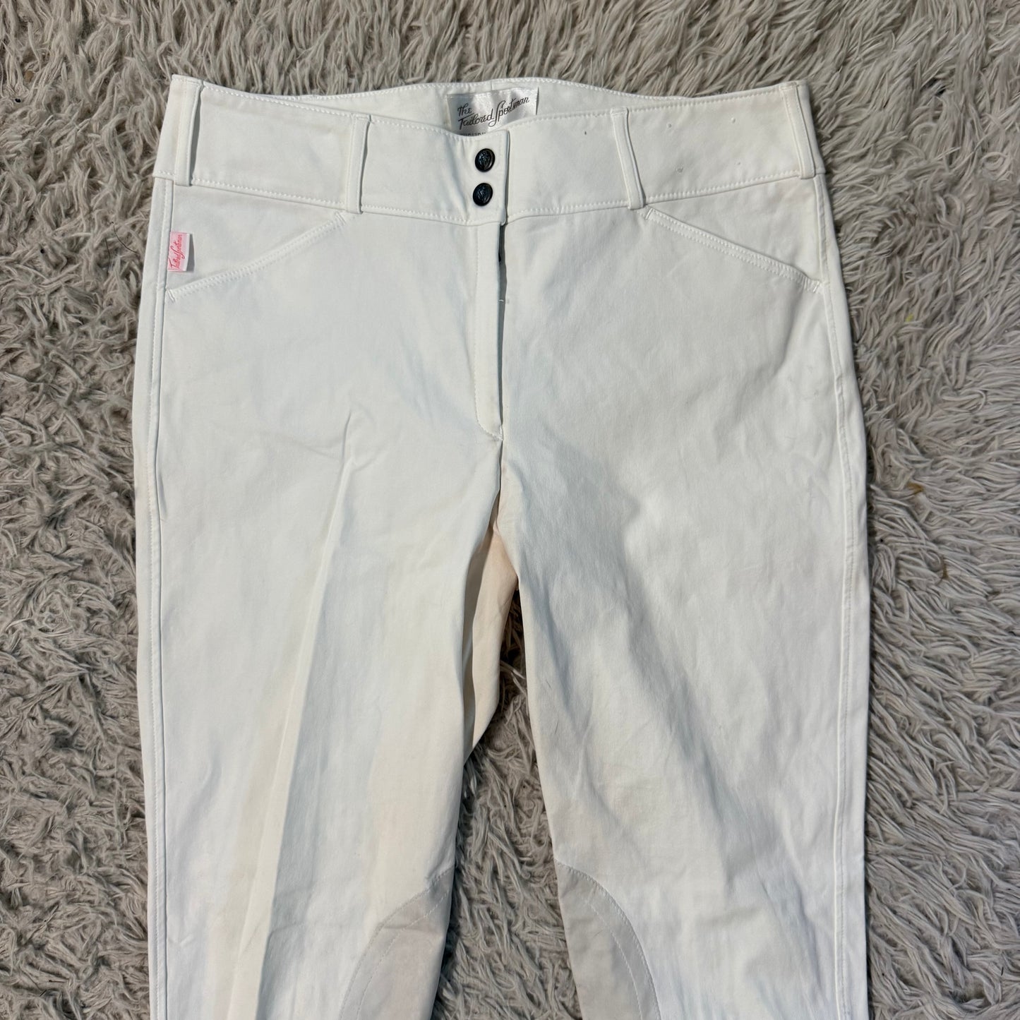 Women’s Size 34L White Tailored Sportsman Knee Patch Horseback Riding Breeches