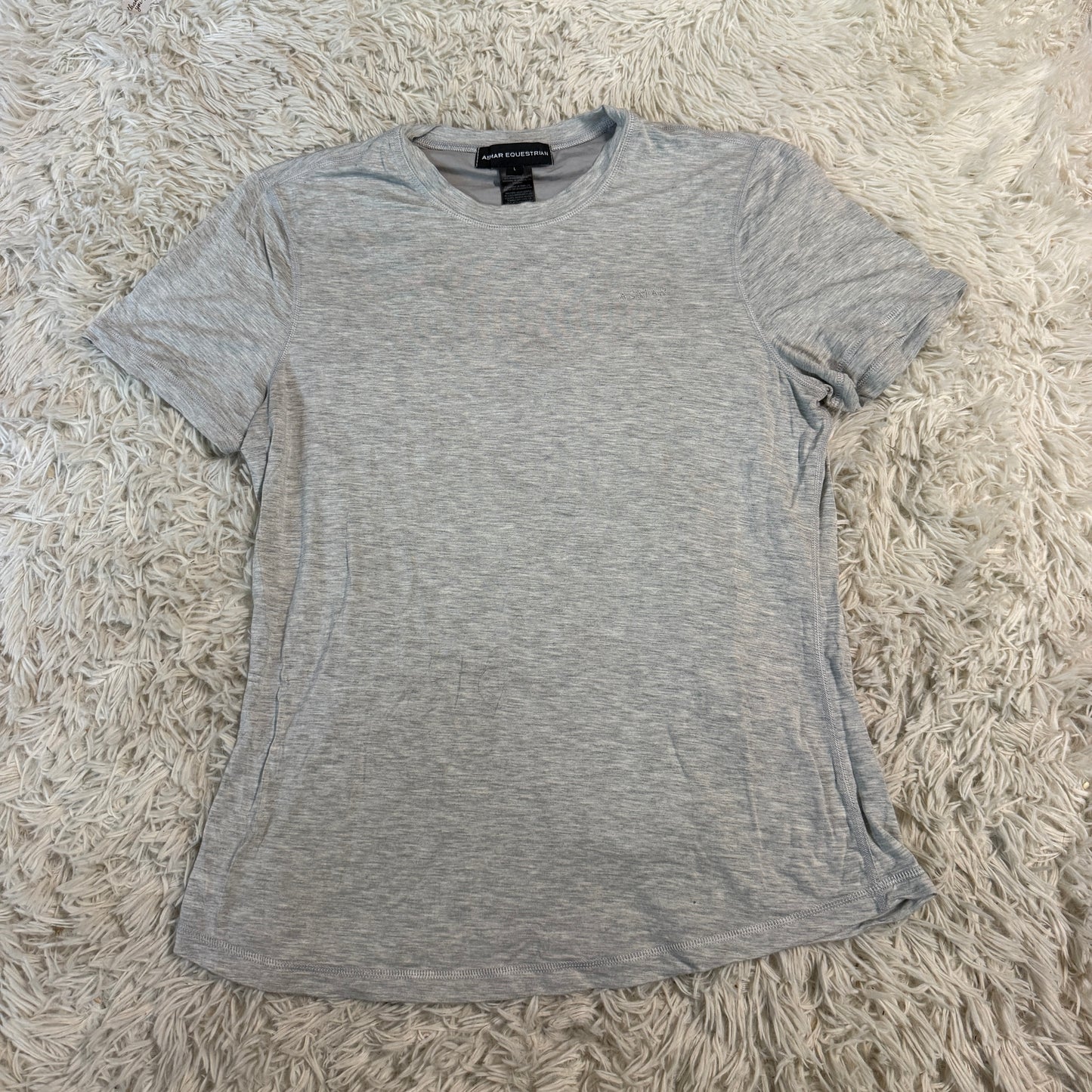 Women’s Large Grey Asmar Equestrian Short Sleeve Horseback Riding T-Shirt