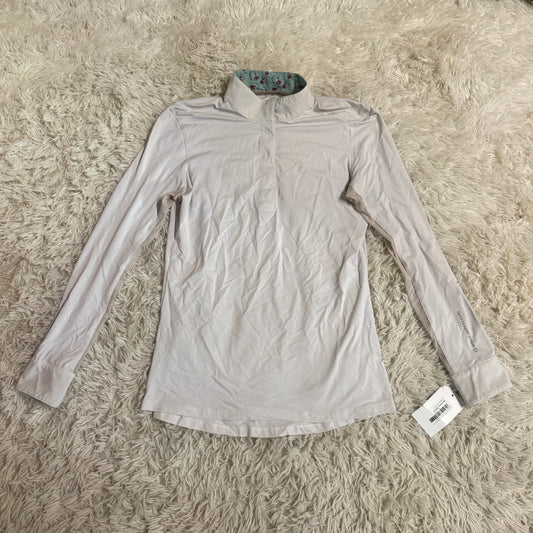 Women’s Medium White Noble Long Sleeve Horseback Riding Show Shirt