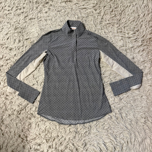 Women’s XS Black/White Polka Dot RJ Classics Long Sleeve Horseback Riding Sunshirt