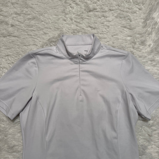 Women’s Large White TKEQ Short Sleeve Horseback Riding Show Shirt