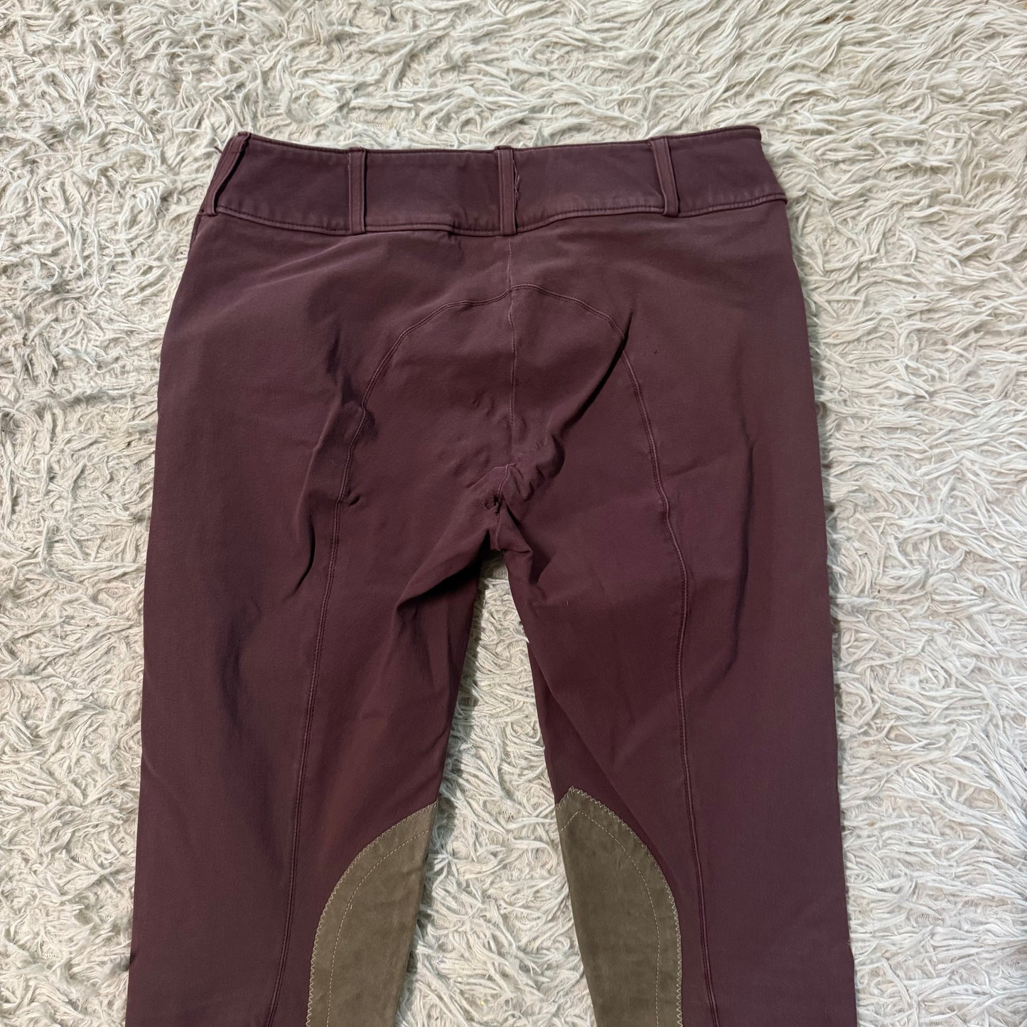 Women’s Size 28L Burgundy Tailored Sportsman Knee Patch Horseback Riding Breeches