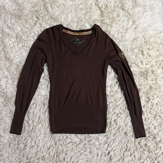 Women’s Large Brown Pessoa By Horseware Long Sleeve Horseback Riding Sweater
