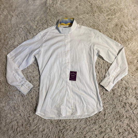 New Women’s Size 38 White Essex Classics Long Sleeve Horseback Riding Show Shirt