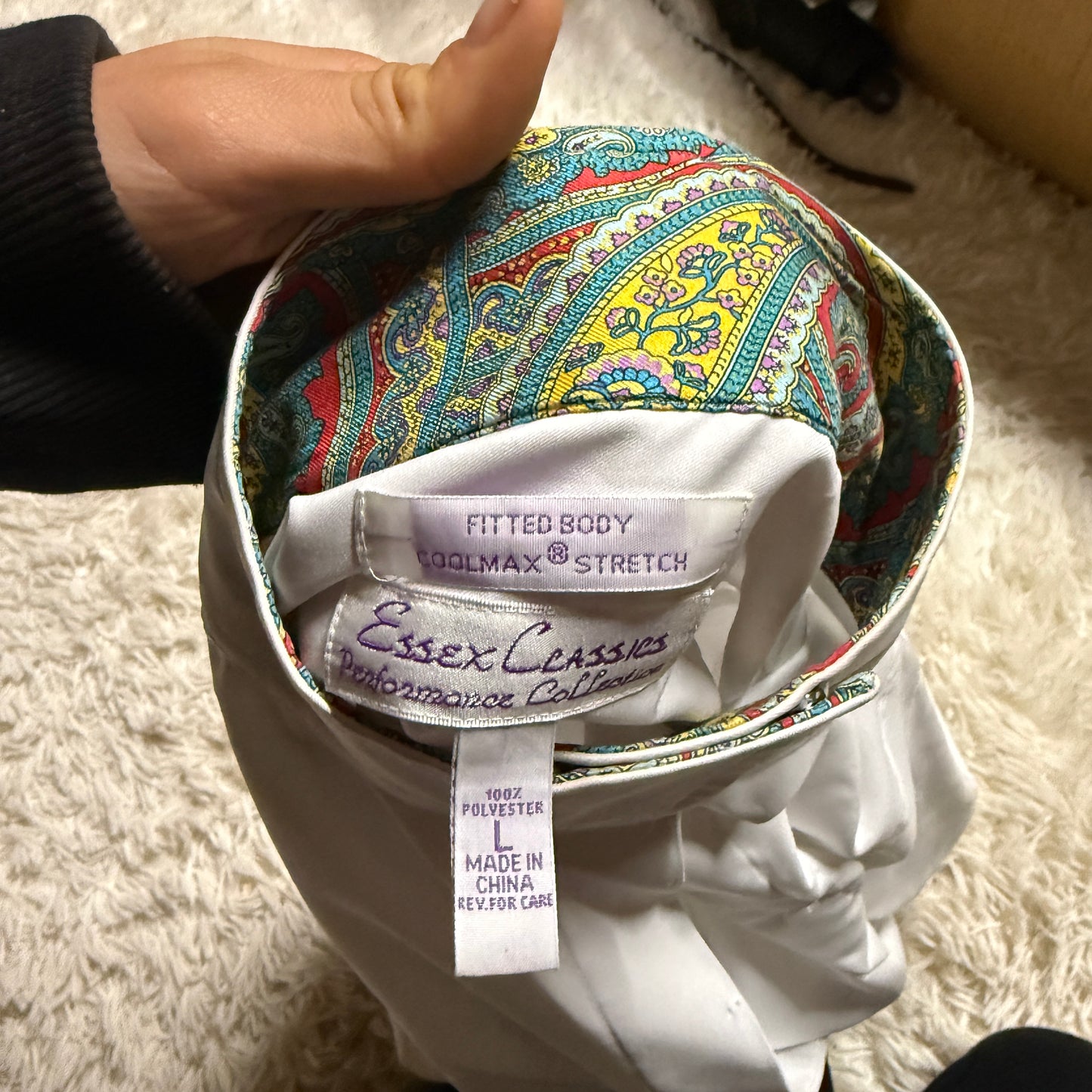 Women’s Large White Essex Classics Long Sleeve Horseback Riding Show Shirt