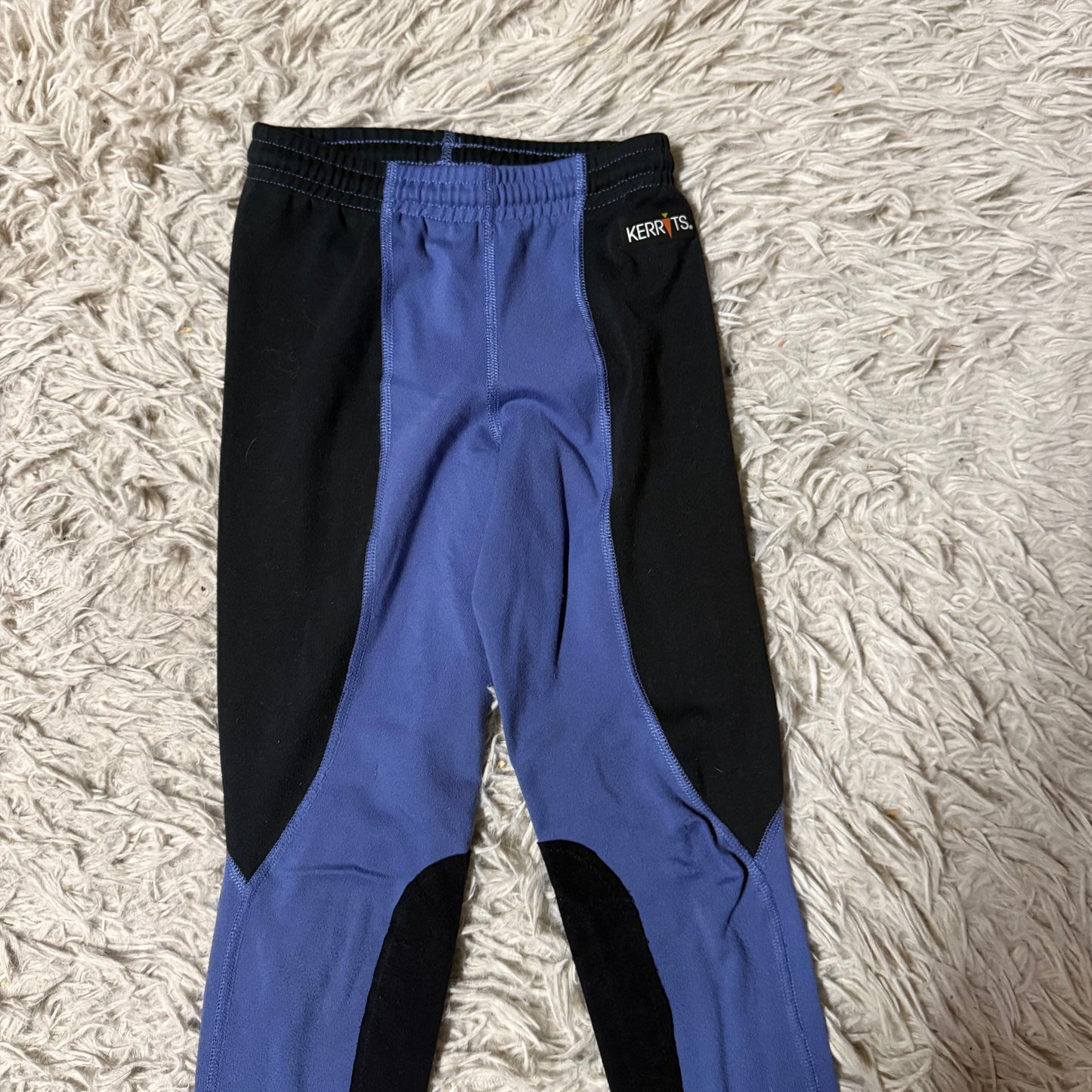 Girl’s XS Black/Blue Kerrits Knee Patch Horseback Riding Tights