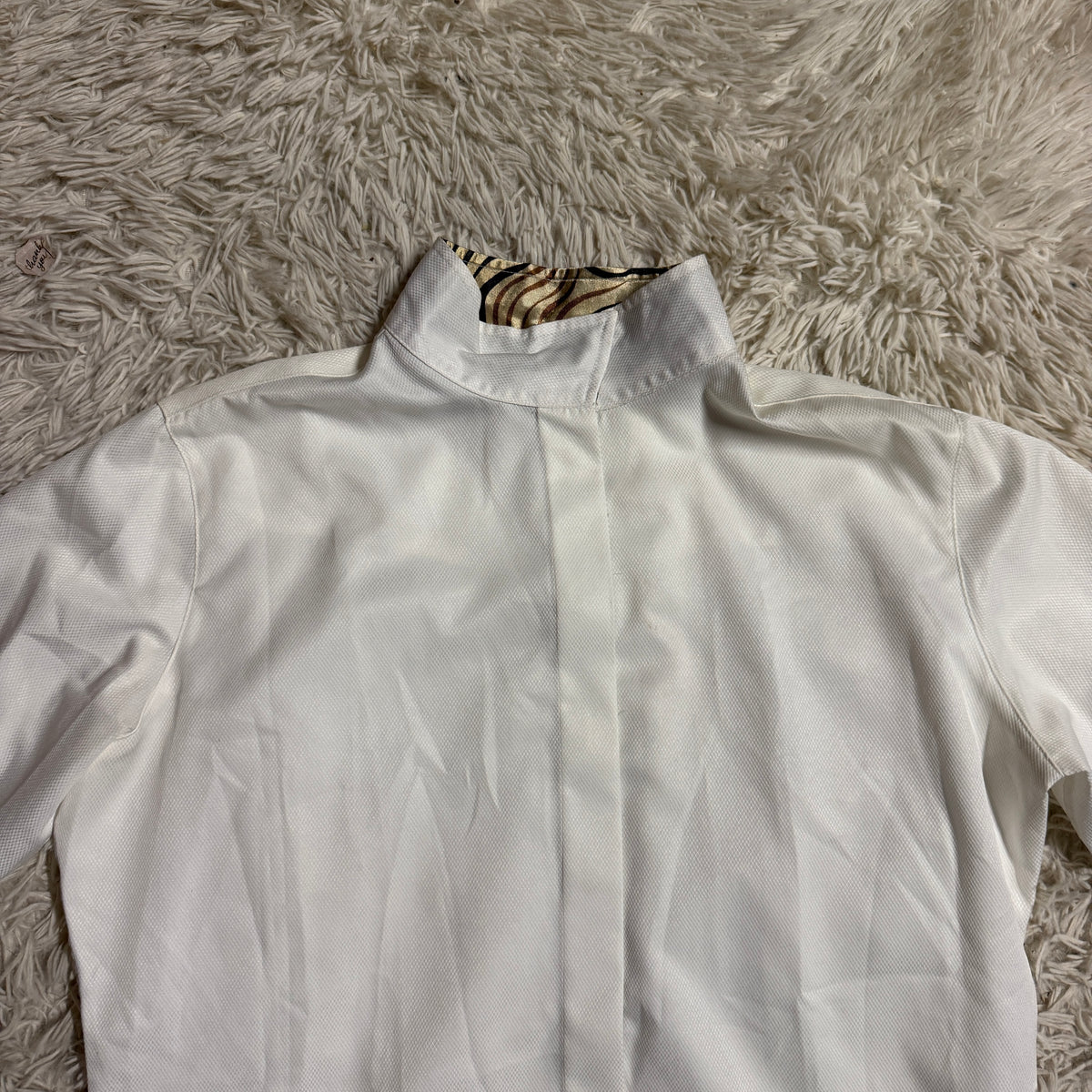 Women’s Size 8 White Tailored Sportsman Long Sleeve Horseback Riding Show Shirt