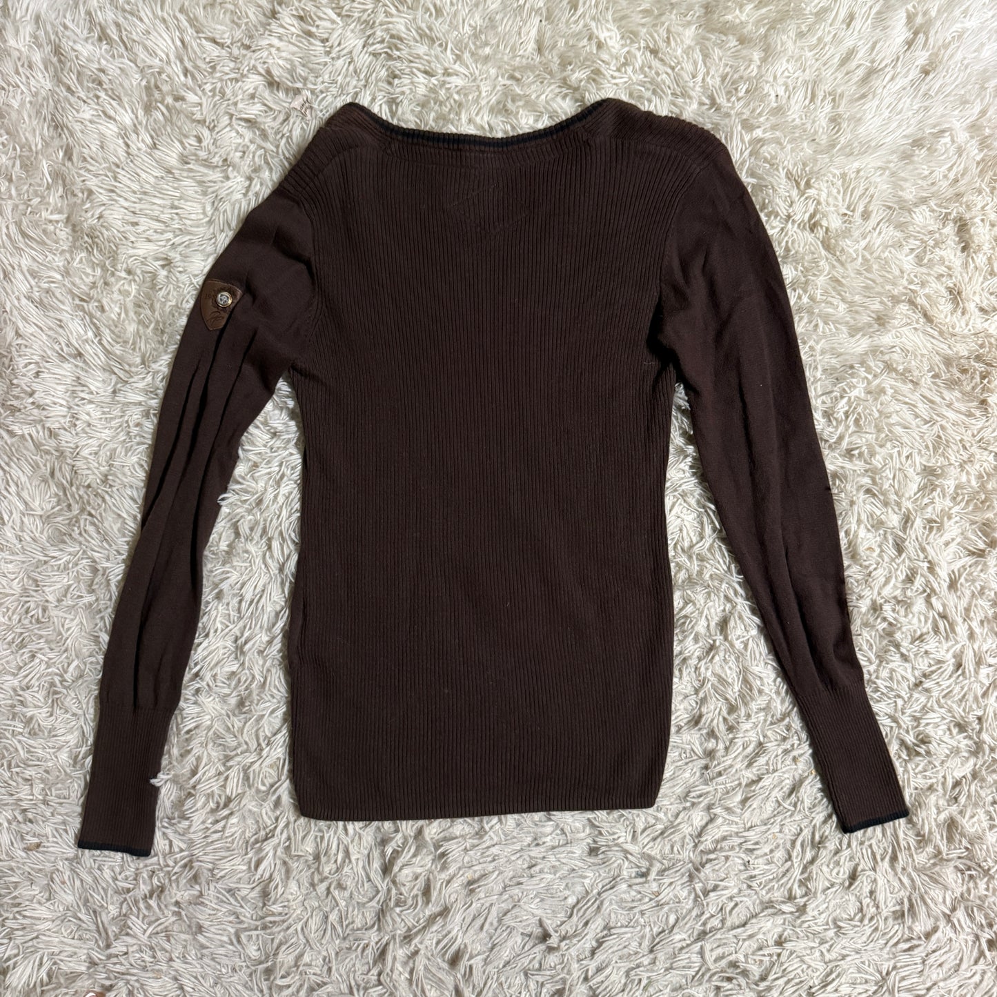 Women’s Large Brown Pessoa By Horseware Long Sleeve Horseback Riding Sweater
